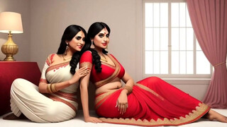 Sonny Shares a sofa with his desi stepmother and her close freind,He got a chance to porked both of them..