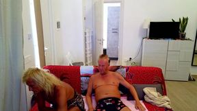 Blonde Tranny Gigi Chokes Dave's Cherry Cock Gushes Cum Explosion