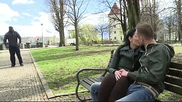 A poor cuck eats cum flowing out from his wife'_s pussy after she was fucked in all her holes by a strange Black man