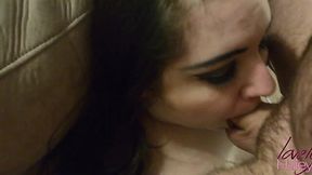 First-time stoner gets her big tits mouth-fucked