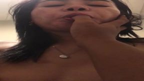 Long haired babe gets sensual massage