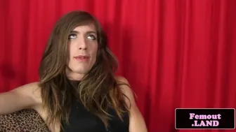 Skinny Brunette Femboy in Lingerie Jerks Cock Solo