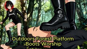 Platform Boot Worship - Nataly Lets You Worship Her Boots in the Forest