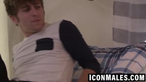 Sucking stepbrother's dick while tongue fucking his balls