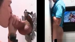 Gay fucking straight horny cock on gloryhole