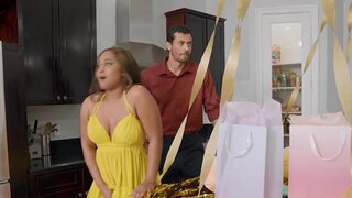 Bodacious brown babe gets her bubble butt pounded hard