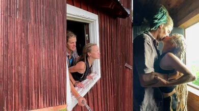 Swedish couple softly fucking in an abandoned mine shaft