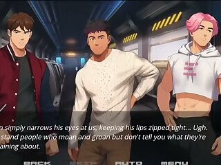 Sun and beach, Enjoying the city with her muscular boyfriend.
