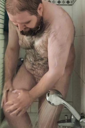 Fat Bear Taking a Shower