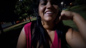 Nicoly Mattos Flashing Hairy Pussy and Big Tits in Square