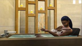 Indian stepbrother spies on his while taking a bath and then joins her in the bathtub - indian sex video