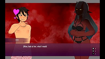 Under Contract [ FEMDOM HENTAI game PornPlay ] Ep.1 Succubus is fucking him on a leash !