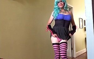 Super honey crossdresser exposes her intense dick