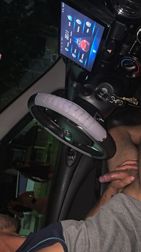 A penis flashing on a rainy night for two brunettes on the street