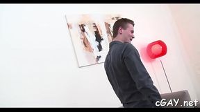 Cute stud gets an smutty anal drilling from concupiscent hunk