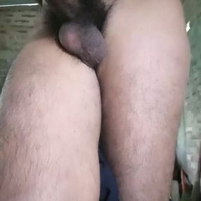 Horny indian teen boy jerking his phimosis dick