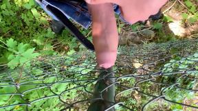 Risky Outdoor Precum Leaking, Cumshot and Letting Cum Outdoor