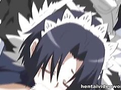 Sexy hentai maid bent over and hardly pounded