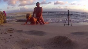 Herve fucked bareback Sissy Mya Swallow at the beach