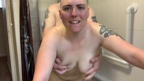 Rebecca Curves gets a rough anal shower fucking