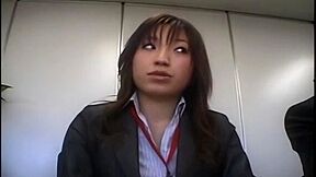 Her pants are taken off, a vibrator is inserted, and she squirts with fingering.