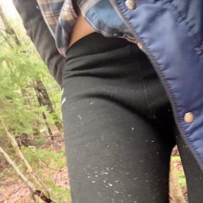 pussy pissing  water on the rock