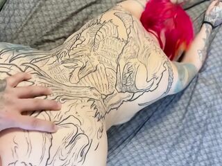 Inkedslut needs it coarse! Fill me up dad!