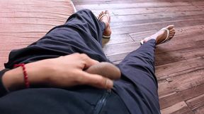 I ended up ejaculating on myself while we were in the living room