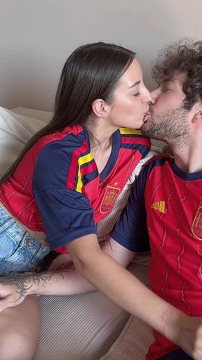 I Fucked and Creampied a Stranger Right Before the World Cup Football Match on the Coach!!   Clip 1