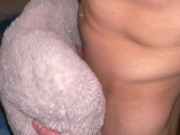 Horny Desperate Guy Fucking Pillow while Moaning and Cum Hands Free - 4K
