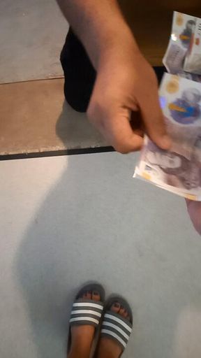 Goddess being given her cash