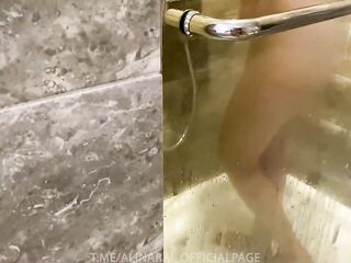 I spied on my stepmom in the shower and unexpectedly got sex
