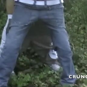 Fucked in exhibit wood by the French pornstar Brice Farmer