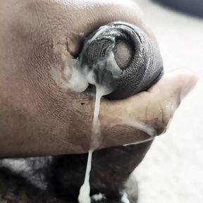 Coconut Oiled Gay Black Cock Cum