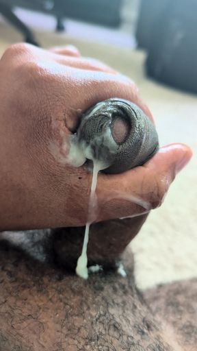 Coconut Oiled Gay Black Cock Cum