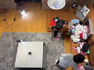 Two Girls Try on Plenty of Clothes with Lingerie and Skirts Also Pantyhose