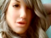 Reni Take Over Small Extra! Blonde female mask Reni close up