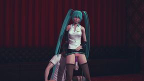 Miku fucked with a vibrator until she cummed
