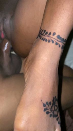 Homemade BBC Creampie Twice in Tight Juicy African Ebony Petite Pussy POV Wet & Messy Close up