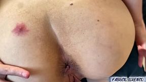 Redhead Gostosa gets her ass plugged and fucked