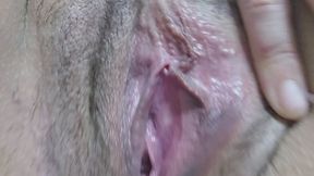 Extreme Close-Up of My hairy Pussy – Ultra Detailed View, Wet, Swollen, and Exposed for You