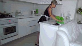 Poor maid lift and carry her boss HCc