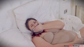 Lacey - Mummified with Blankets and Gagged Self Orgasms Part 2 MP4 HD ( Mummification , Wrap Gag , Pantyhood , Tickling , Tape Gag , BBW Bondage )