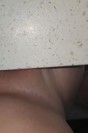 Slimy Juicy Pussy Rubbing on Corner Bench