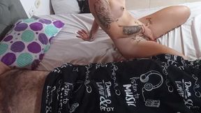 My sexy wife gets hot and horny while she masturbates, making a private