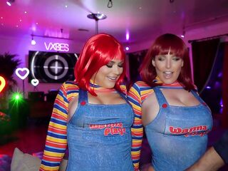 ANGELA WHITE - Halloween 3some with Karmen Karma and Alex Jones