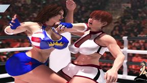 sexy big tit female wrestler meets her match