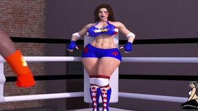 sexy big tit female wrestler meets her match