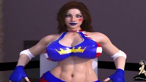sexy big tit female wrestler meets her match