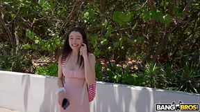 White girl deep throats big black cock in missionary